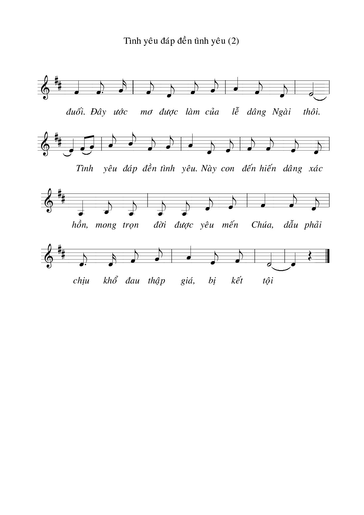 Page 2 of Sheet music PDF Tình yêu đáp đền tình yêu - Huy Hoàng