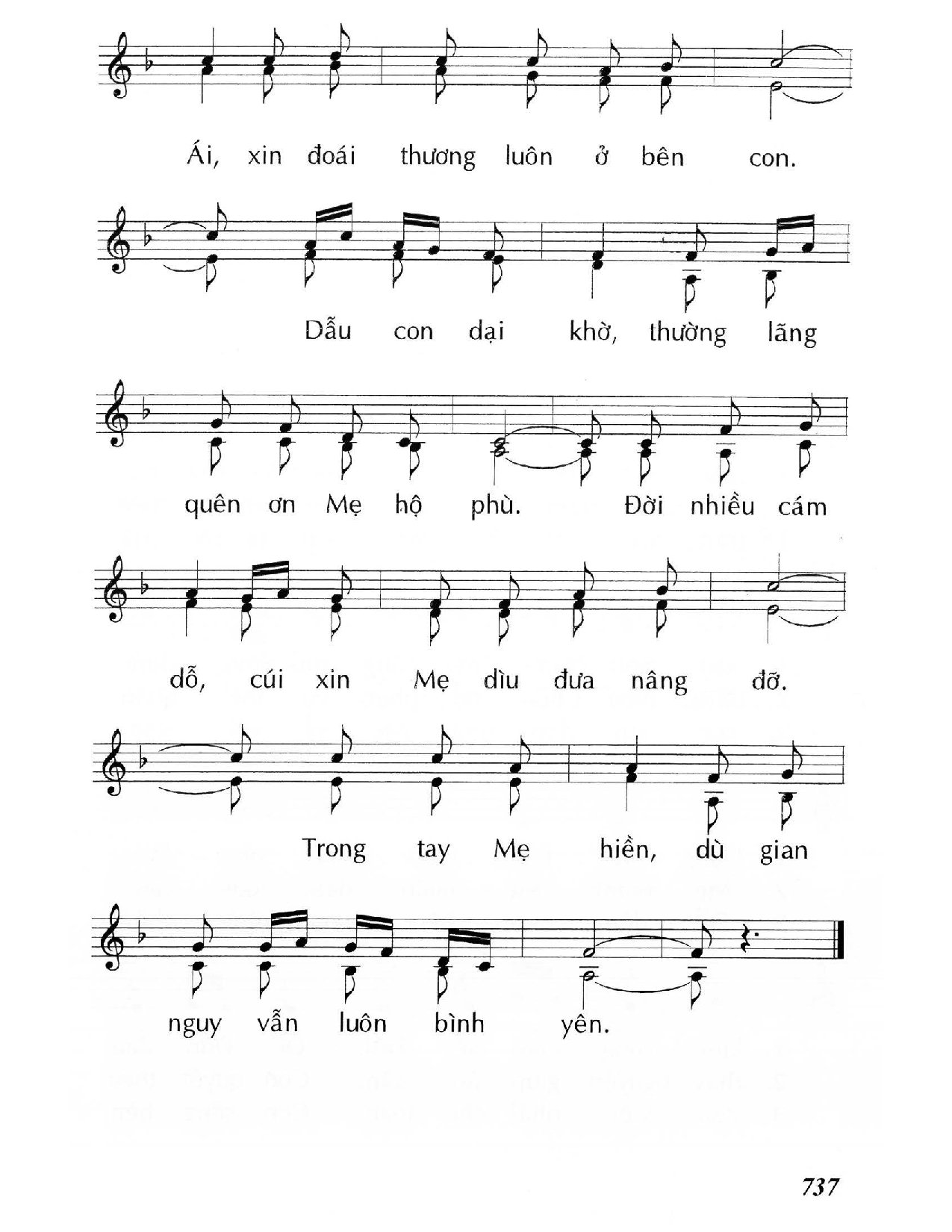 Page 2 of Sheet music PDF Lạy Mẹ nhân ái - Huy Hoàng