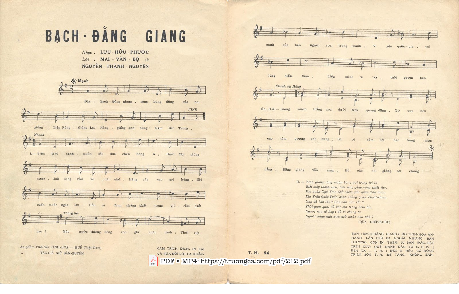Page 2 of Sheet music PDF Bạch Đằng Giang - Lưu Hữu Phước