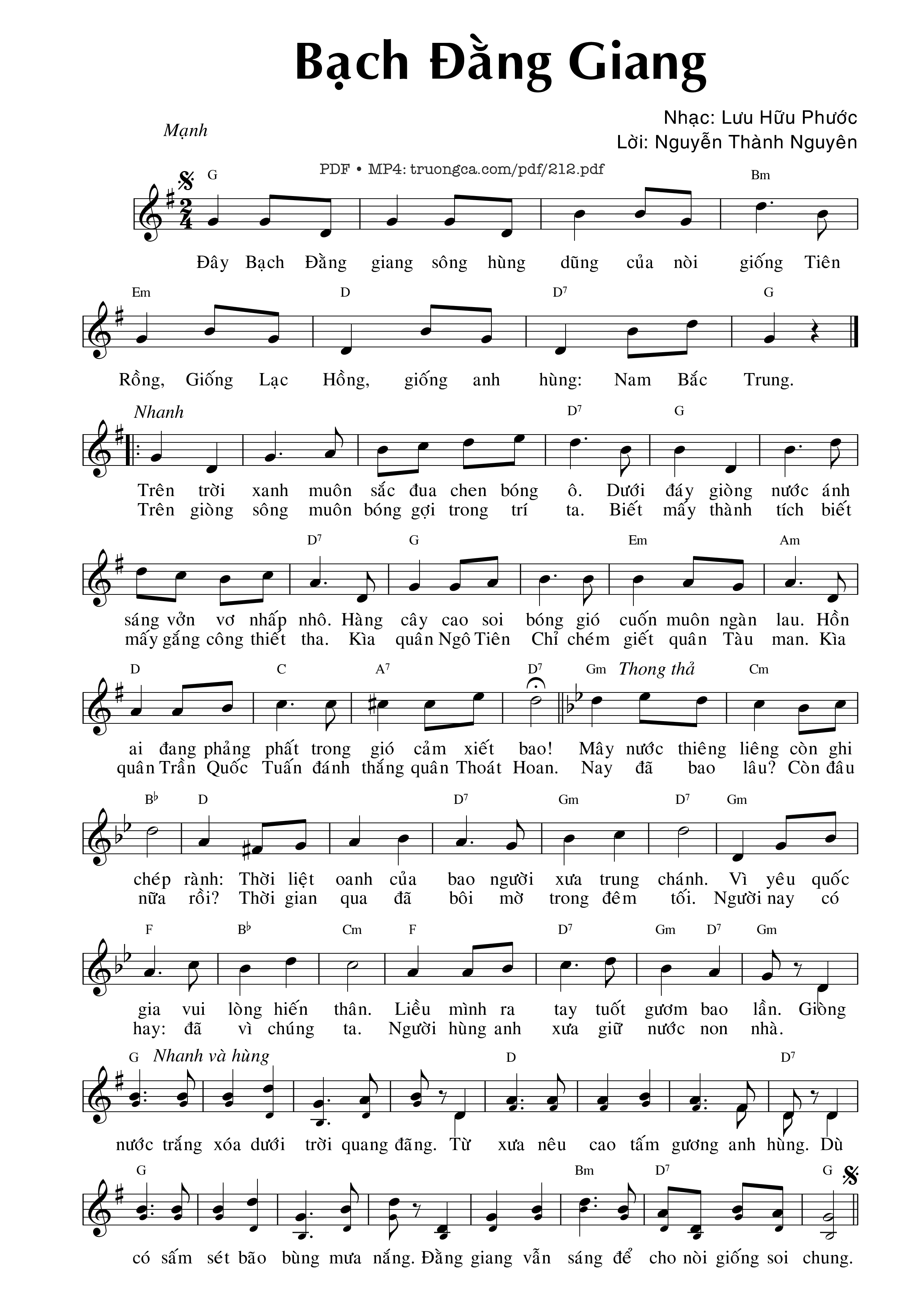 Page 3 of Sheet music PDF Bạch Đằng Giang - Lưu Hữu Phước