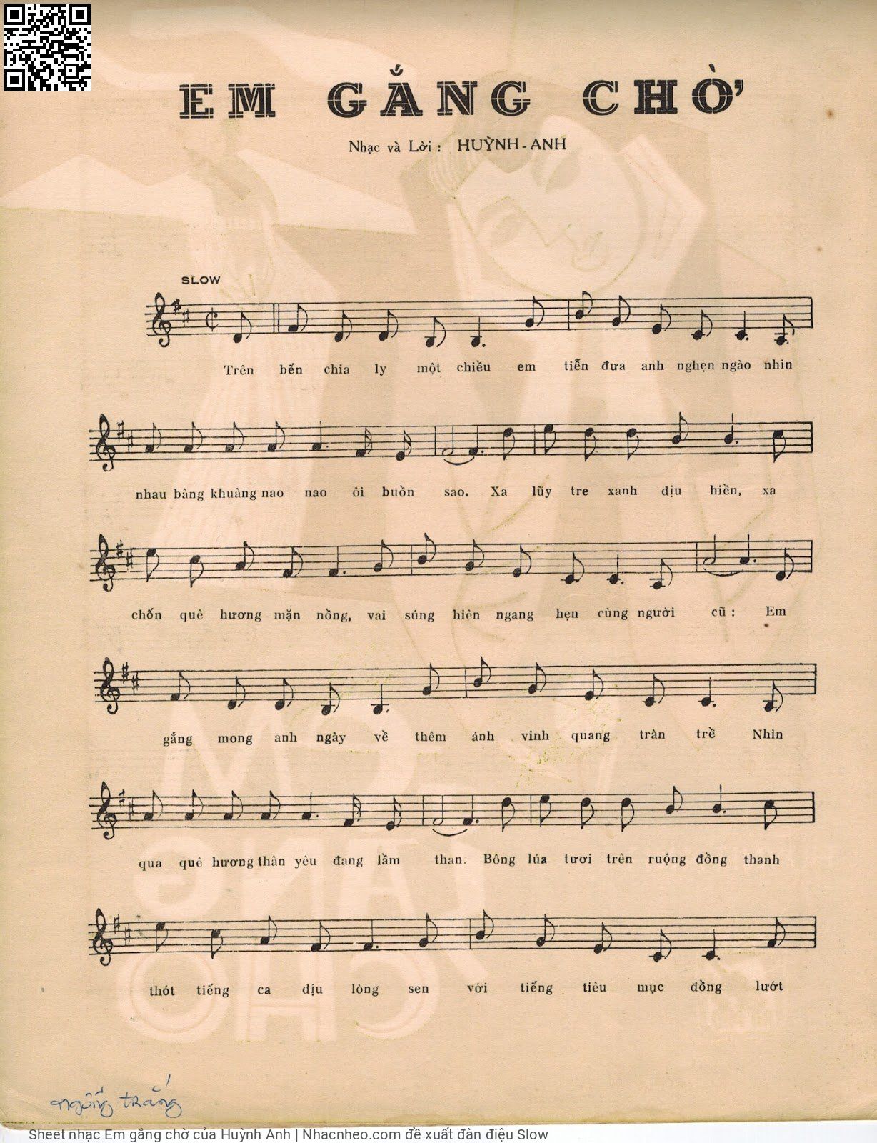 Page 2 of Sheet music PDF Em gắng chờ - Huỳnh Anh