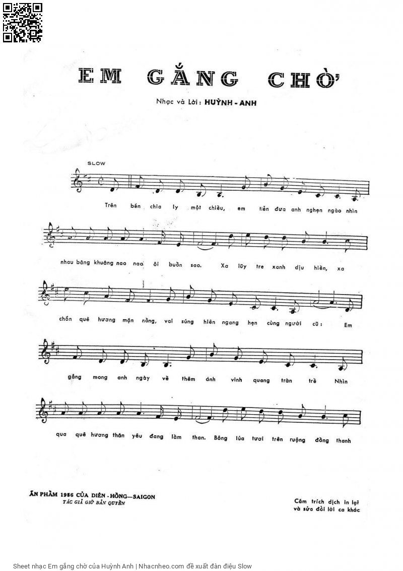 Page 6 of Sheet music PDF Em gắng chờ - Huỳnh Anh