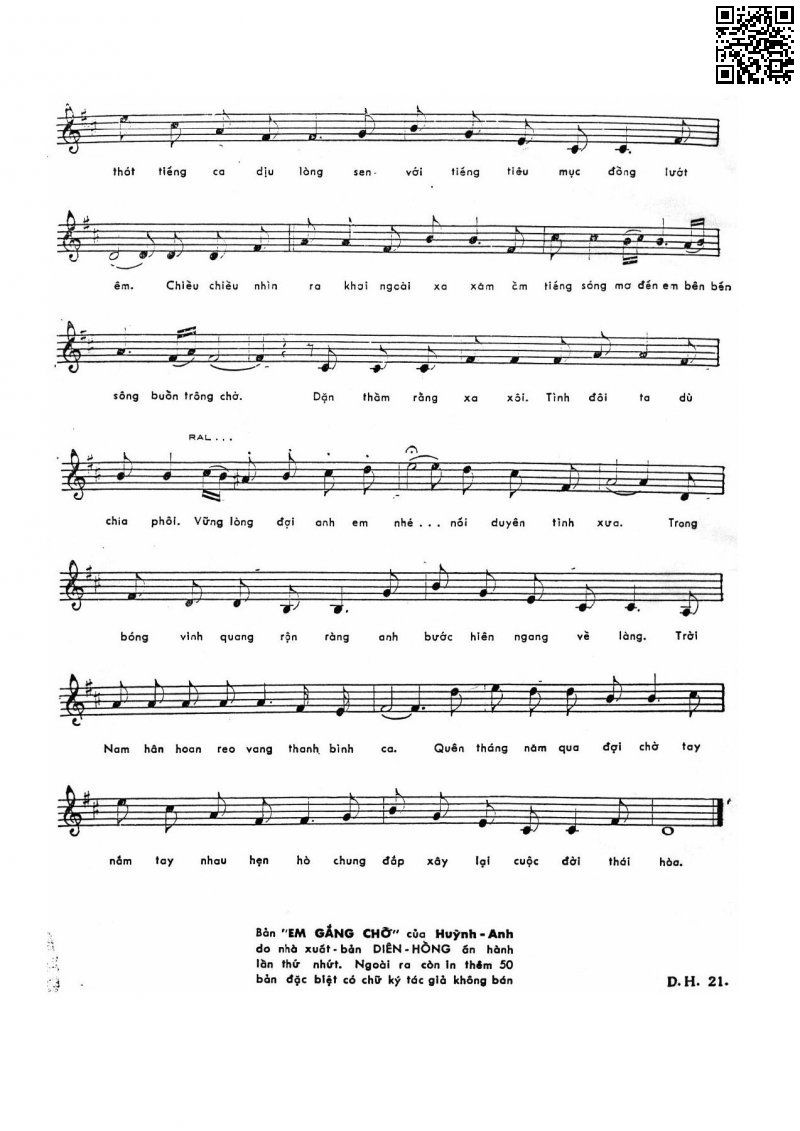 Page 7 of Sheet music PDF Em gắng chờ - Huỳnh Anh