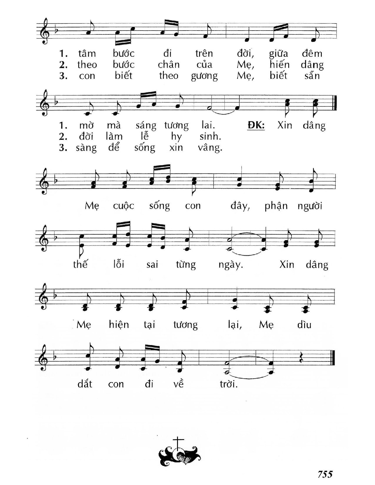 Page 2 of Sheet music PDF Xin dâng Mẹ - Huy Hoàng