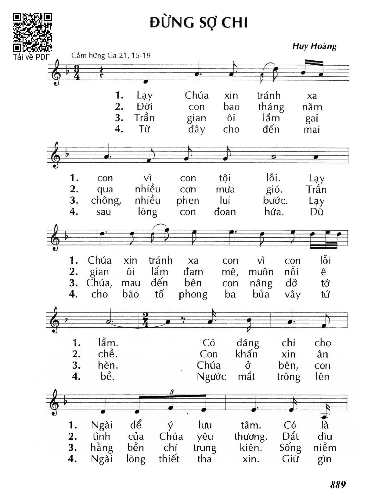 Page 1 of Sheet music PDF Đừng sợ chi - Huy Hoàng