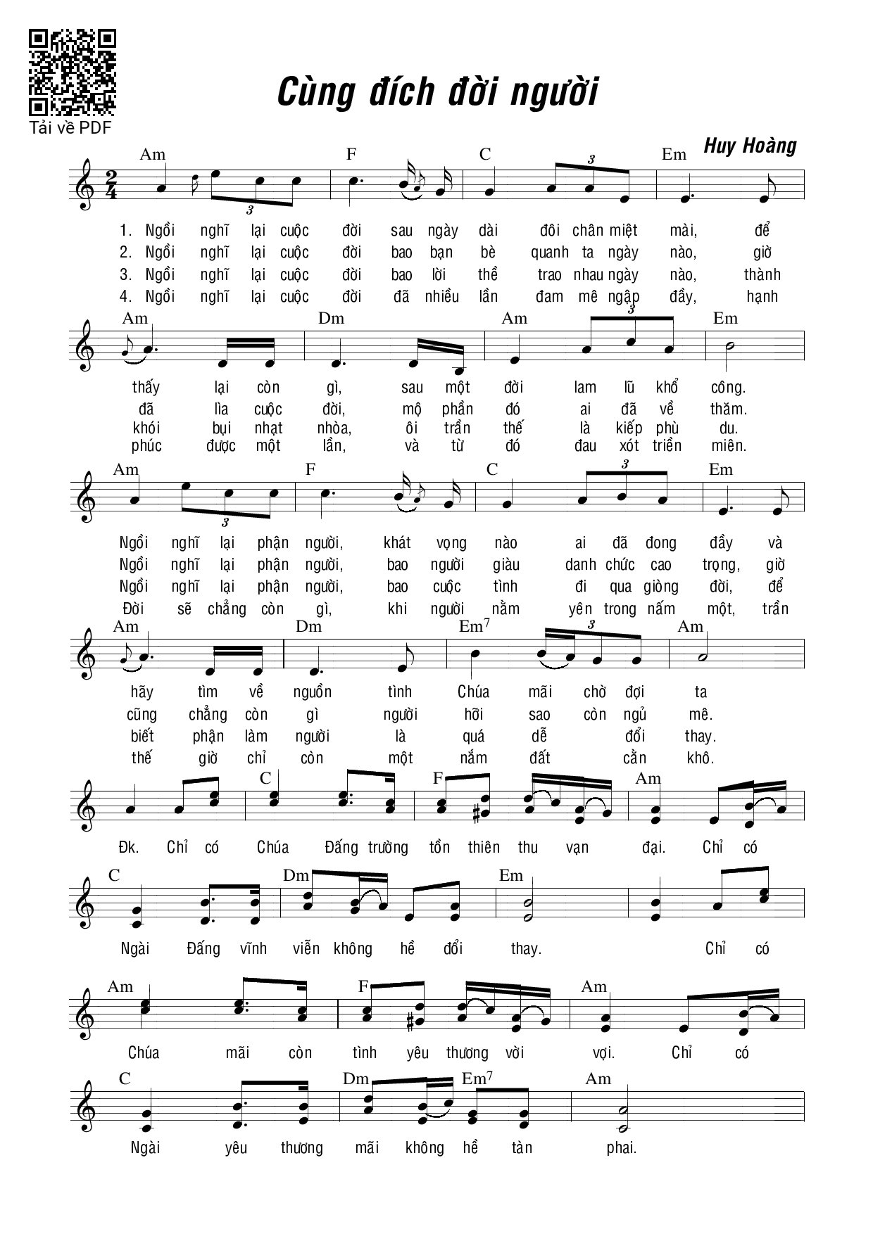 Sheet PDF of Cùng đích đời người