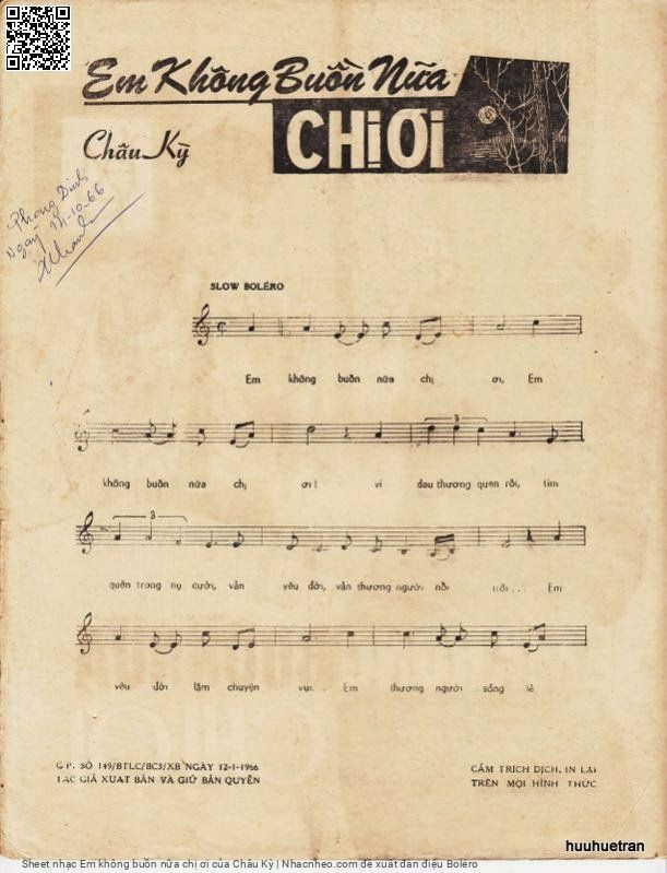Page 2 of Sheet music PDF Em không buồn nữa chị ơi - Châu Kỳ