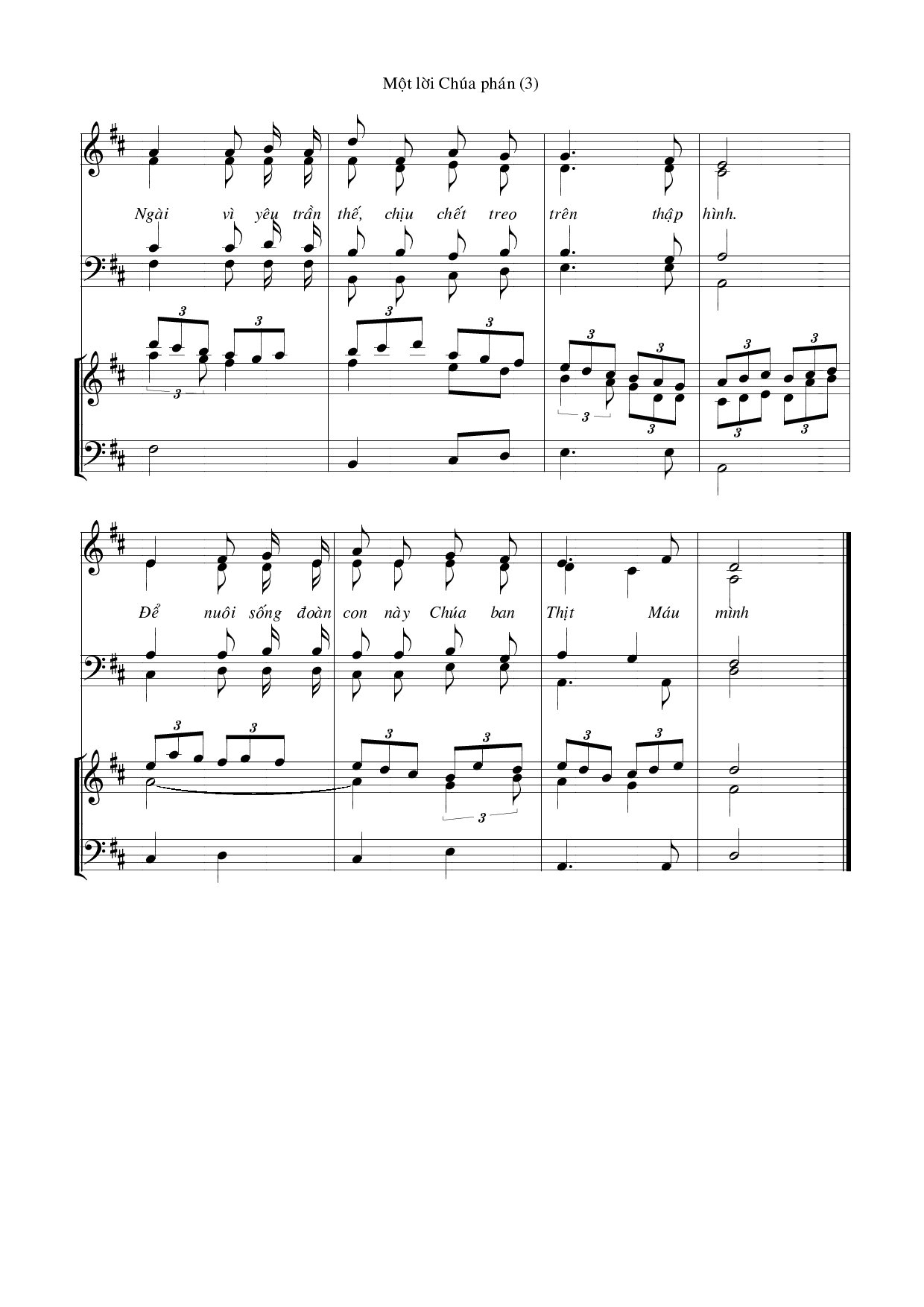 Page 3 of Sheet music PDF Một lời Chúa phán - Huy Hoàng