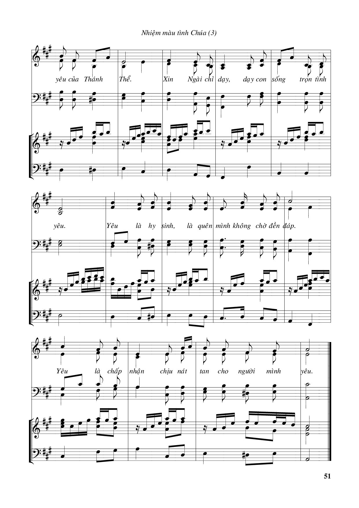 Page 3 of Sheet music PDF Nhiệm mầu tình Chúa - Huy Hoàng