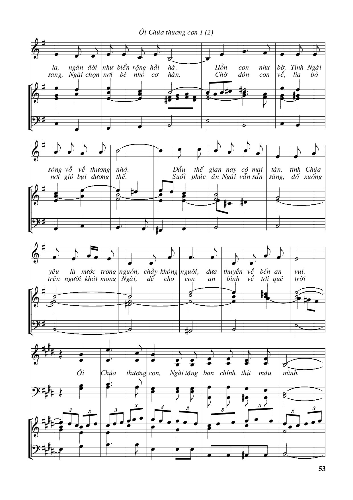 Page 2 of Sheet music PDF Ôi Chúa thương con 1  - Huy Hoàng
