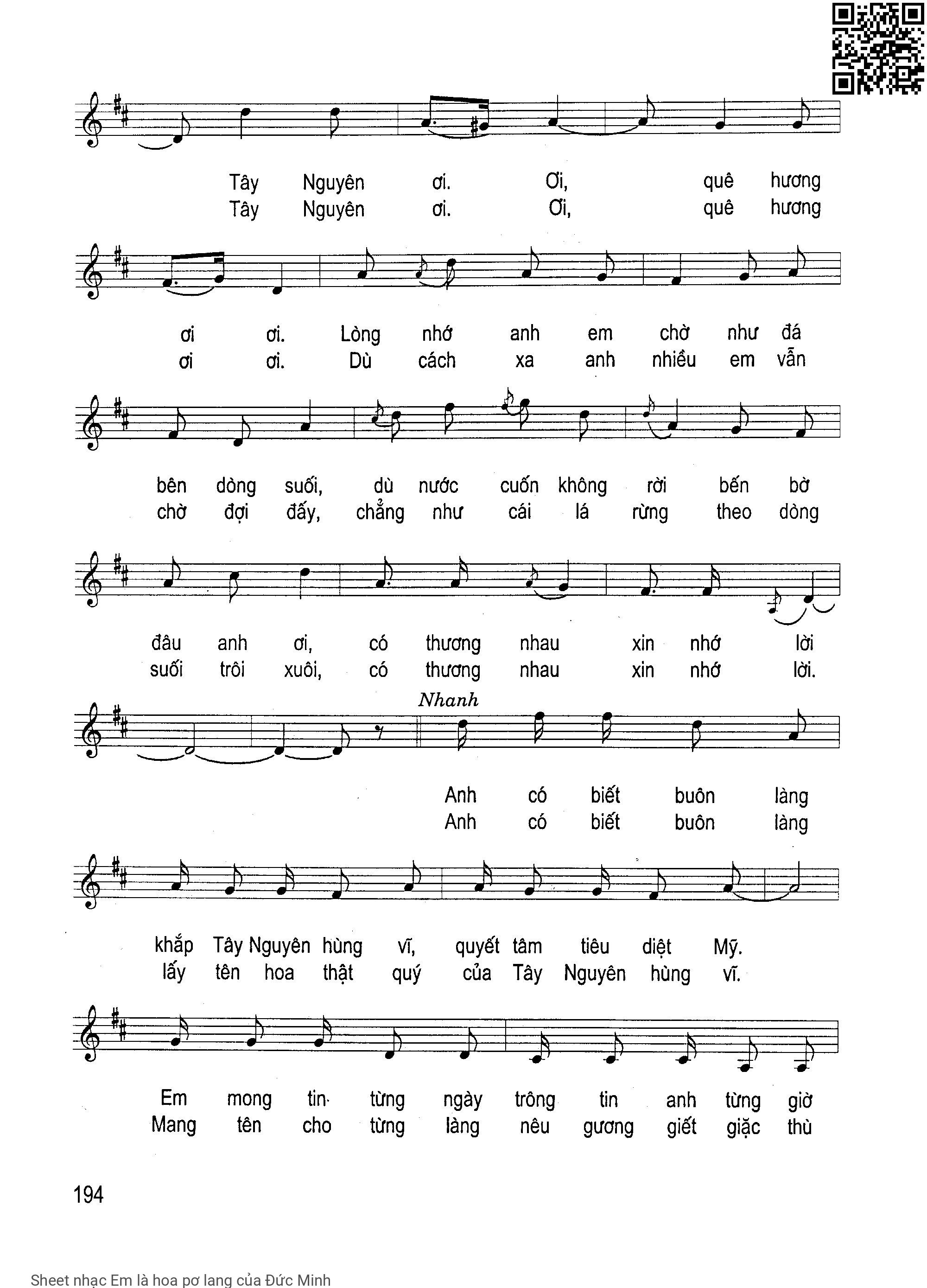 Page 2 of Sheet music PDF Em là hoa pơ lang - Đức Minh