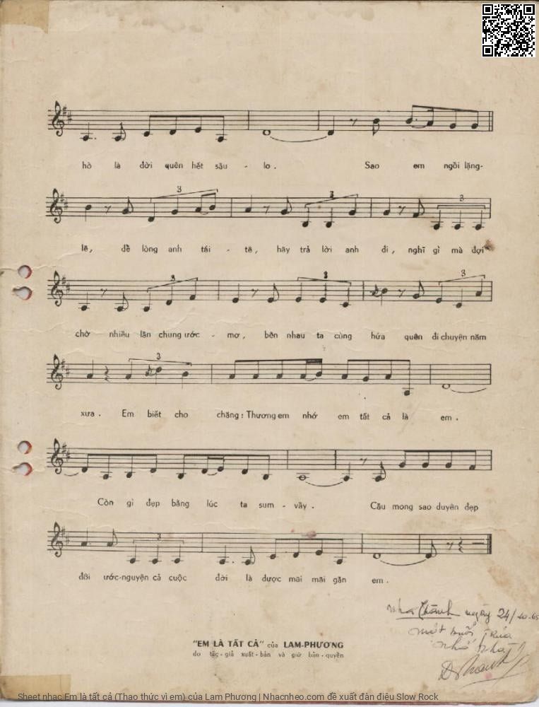 Page 3 of Sheet music PDF Em là tất cả (Thao thức vì em) - Lam Phương