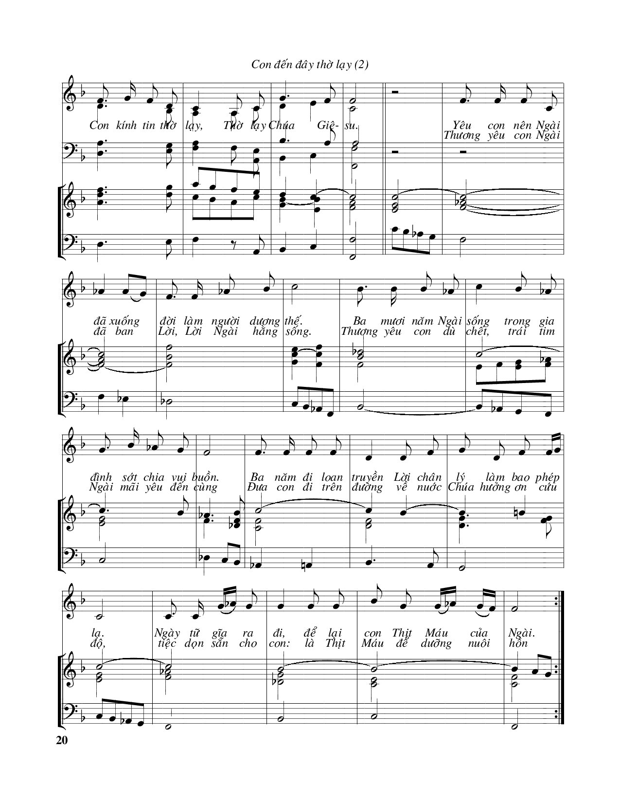 Page 2 of Sheet music PDF Con đến đây thờ lạy – Huy Hoàng - Huy Hoàng