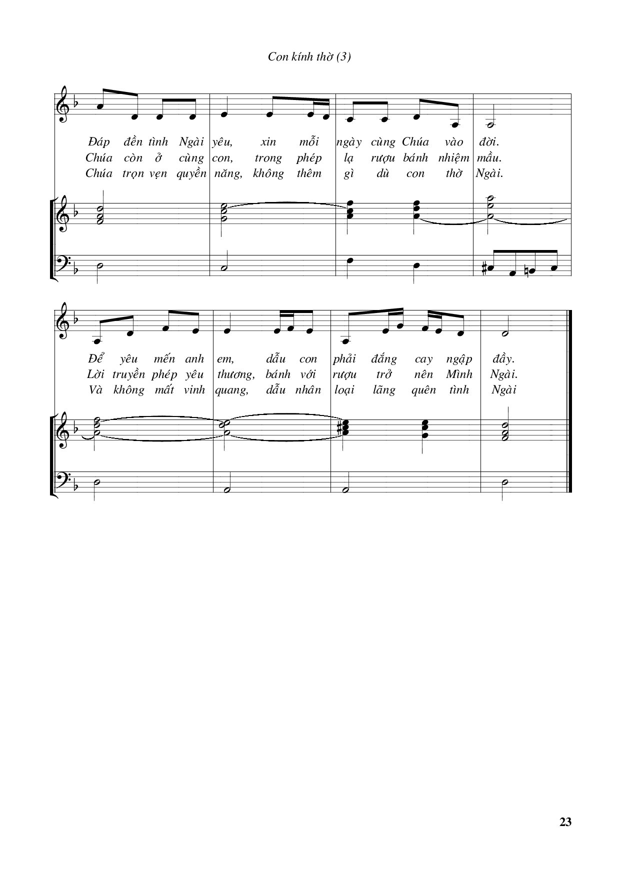 Page 3 of Sheet music PDF Con kính thờ – Huy Hoàng - Huy Hoàng