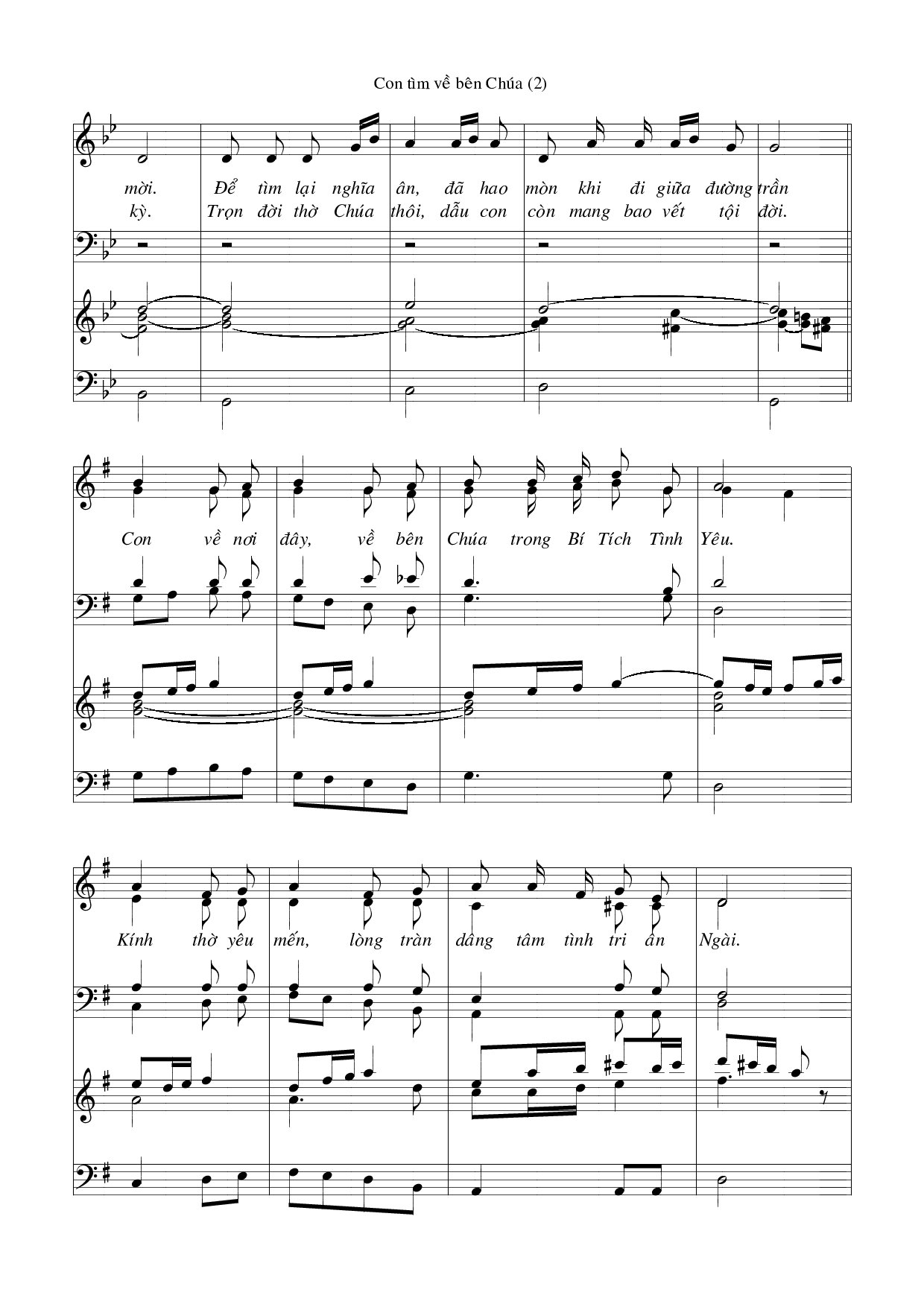 Page 2 of Sheet music PDF Con tìm về bên Chúa – Huy Hoàng - Huy Hoàng
