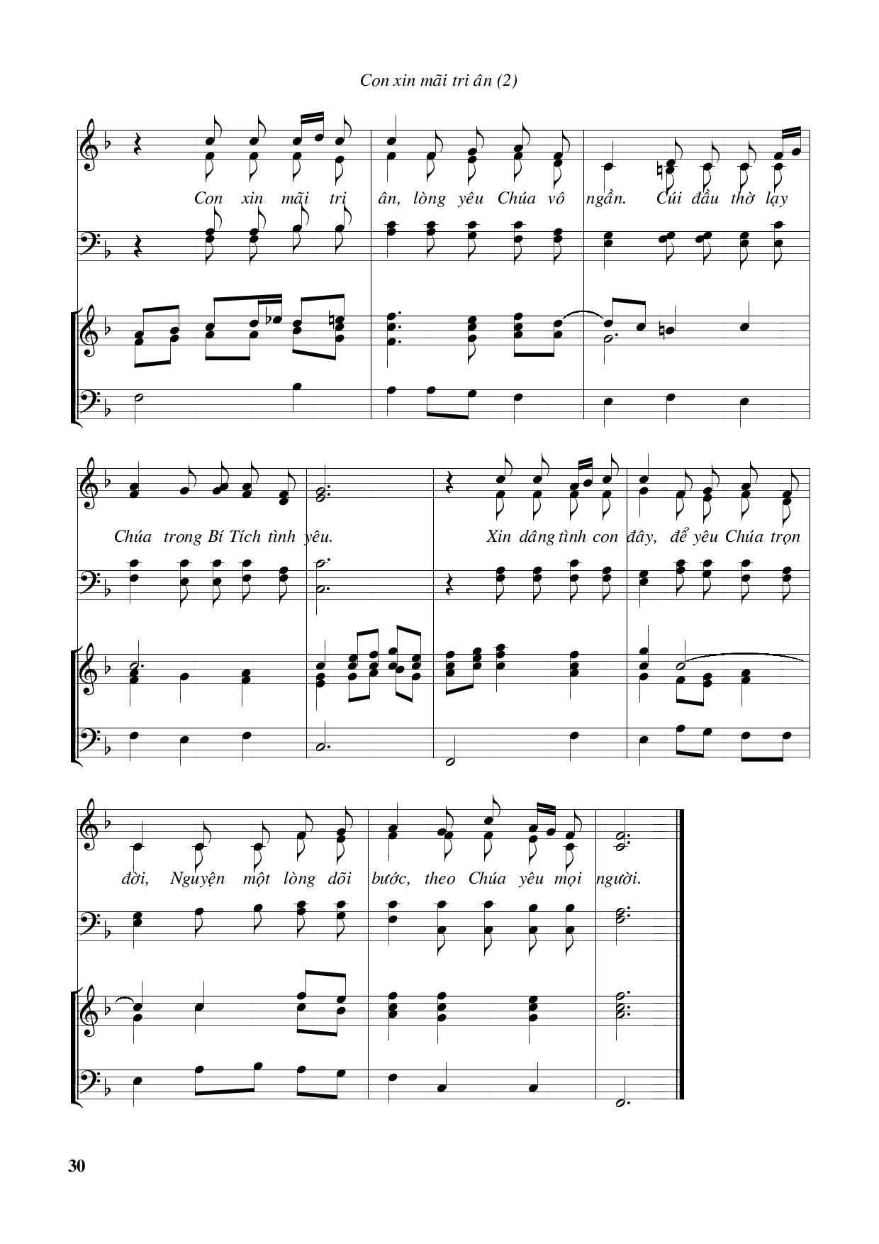 Page 2 of Sheet music PDF Con xin mãi tri ân – Huy Hoàng - Huy Hoàng