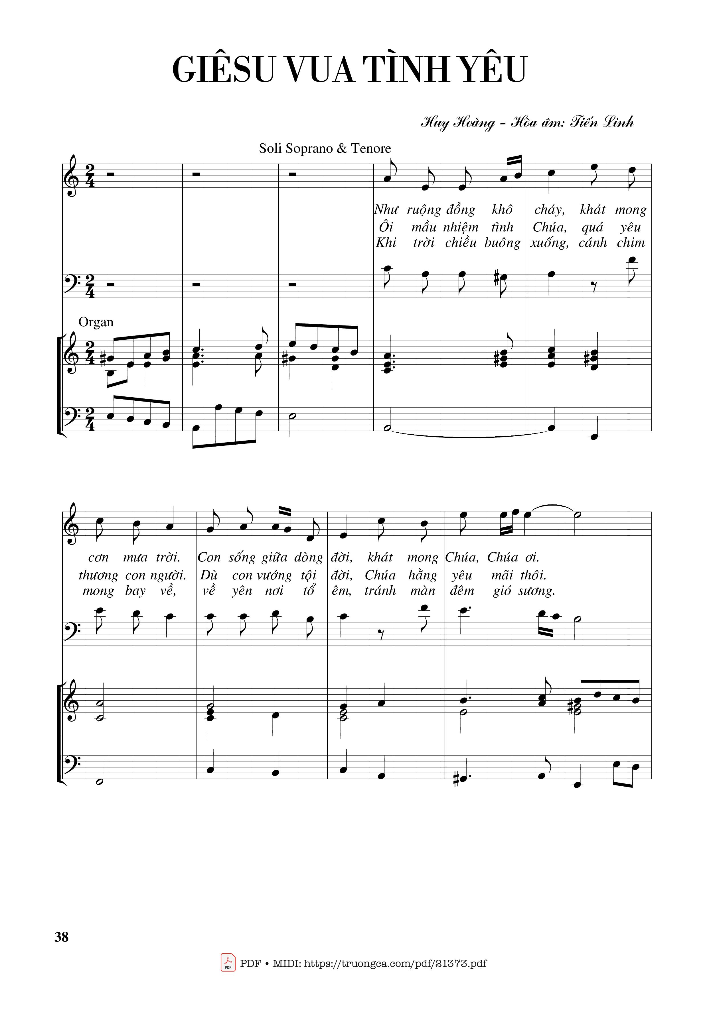 Sheet PDF of Giêsu Vua tình yêu (Hợp xướng)