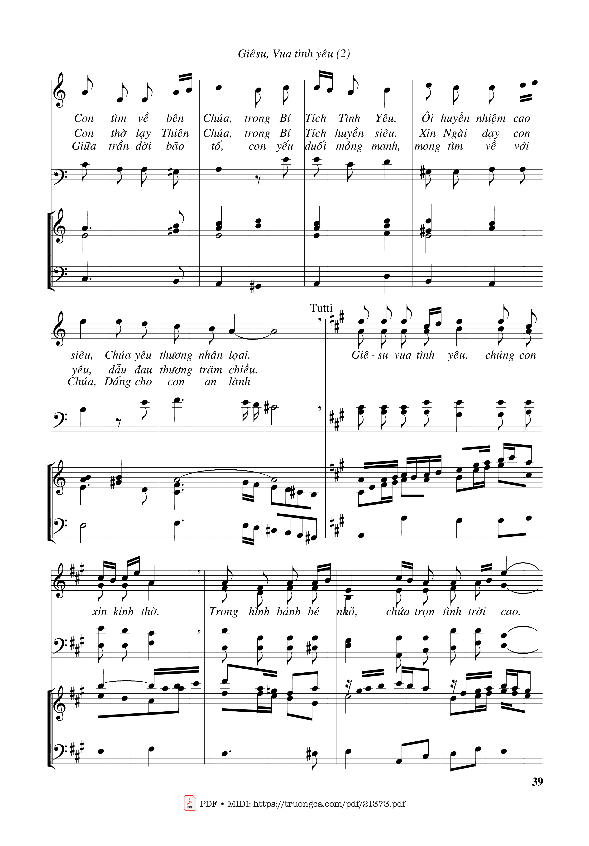 Page 2 of Sheet music PDF Giêsu Vua tình yêu (Hợp xướng) - Huy Hoàng