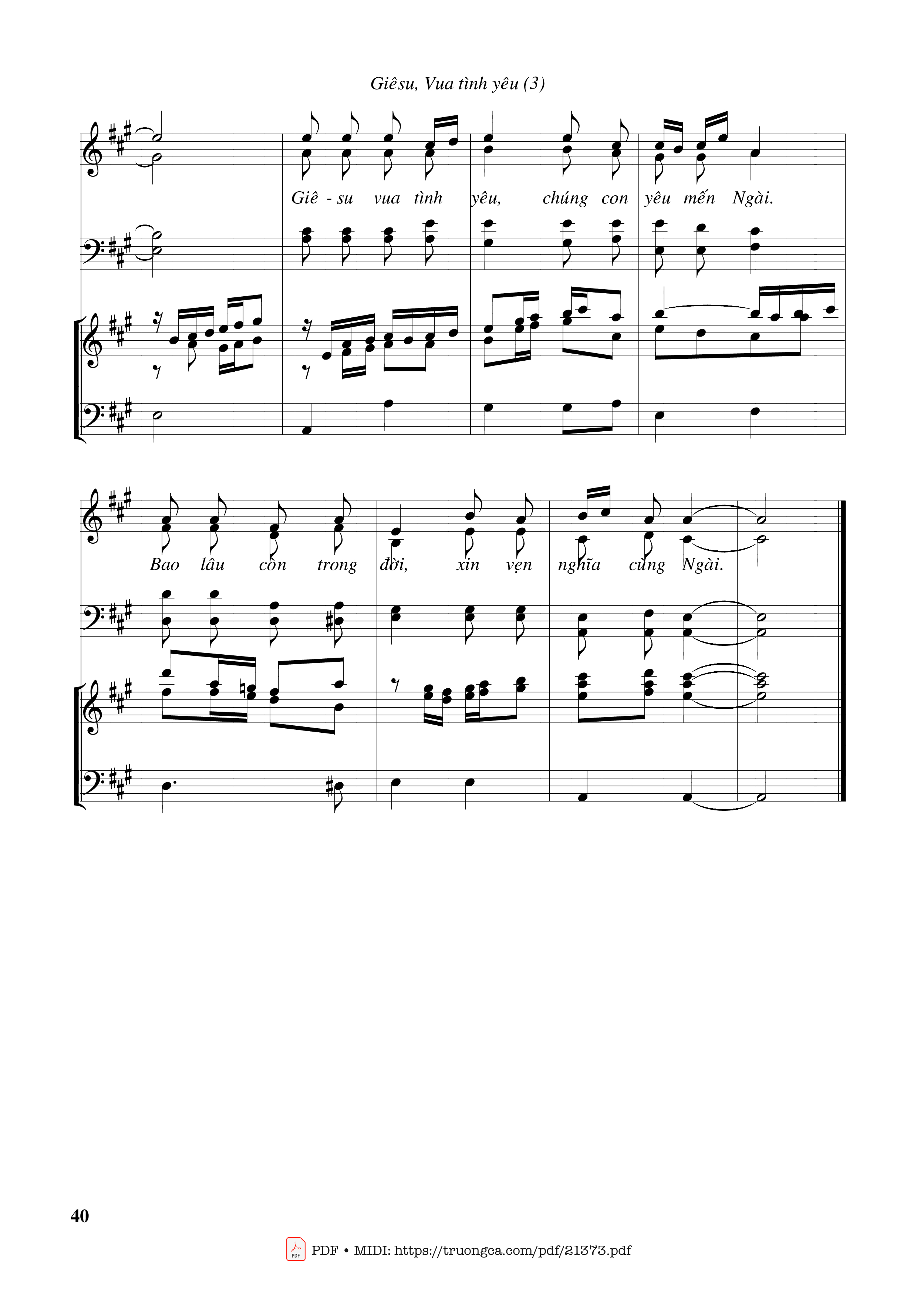 Page 3 of Sheet music PDF Giêsu Vua tình yêu (Hợp xướng) - Huy Hoàng