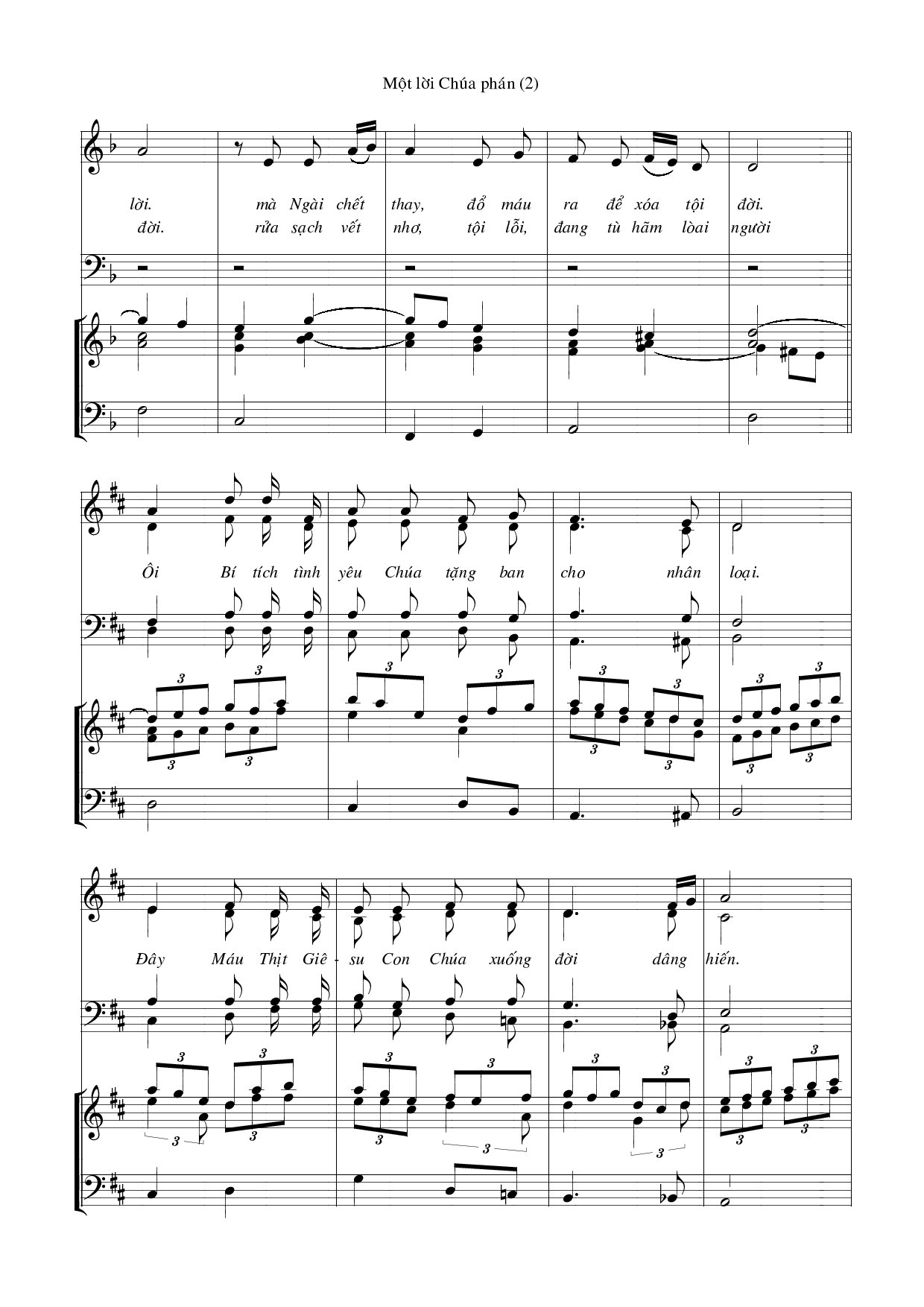 Page 2 of Sheet music PDF Một lời Chúa phán – Huy Hoàng - Huy Hoàng