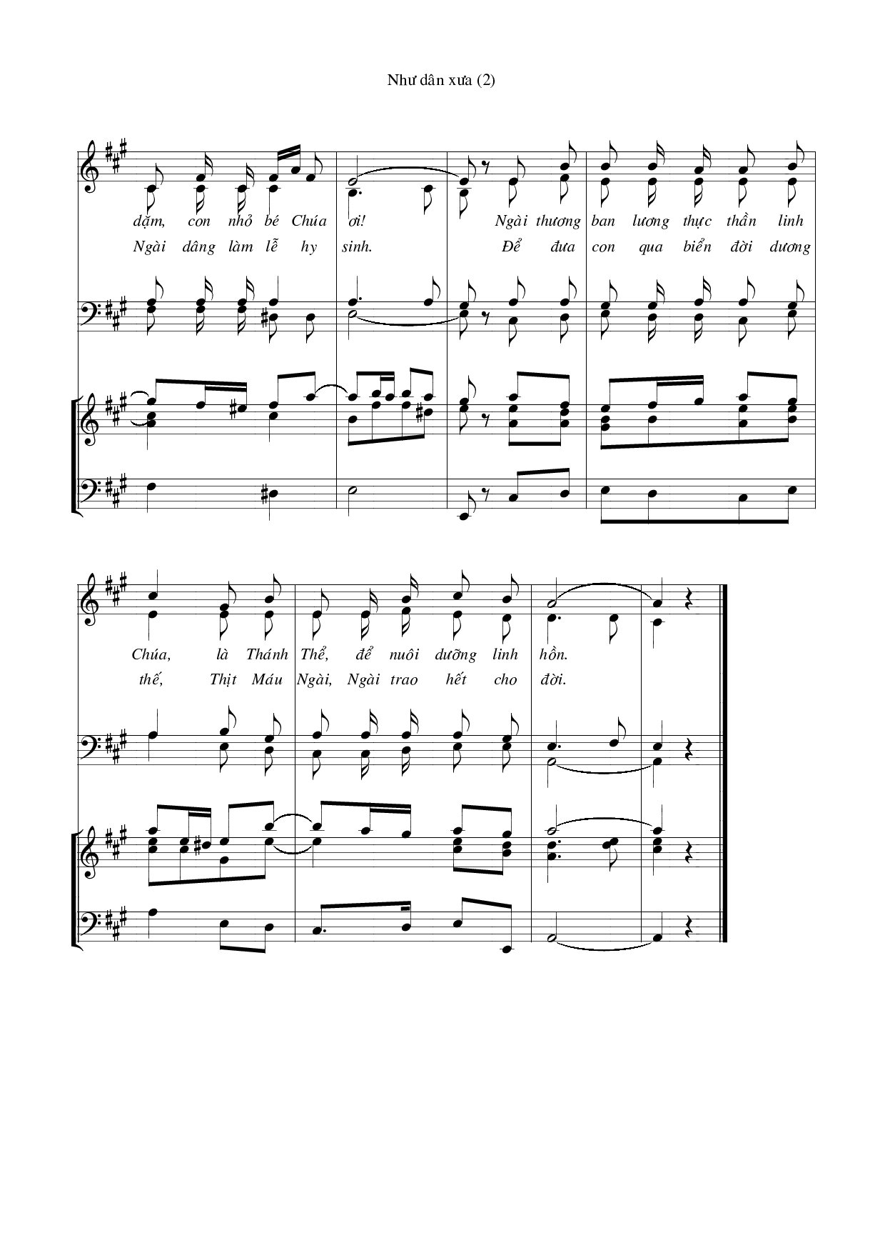 Page 2 of Sheet music PDF Như dân xưa – Huy Hoàng - Huy Hoàng