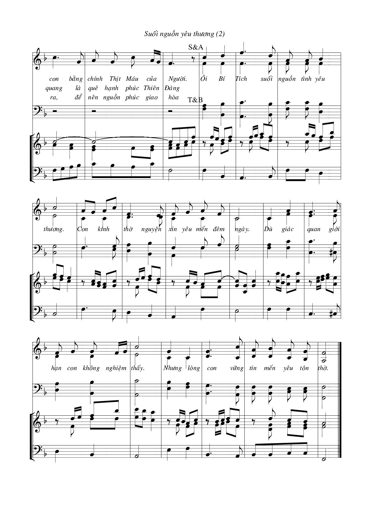 Page 2 of Sheet music PDF Suối nguồn yêu thương – Huy Hoàng - Huy Hoàng