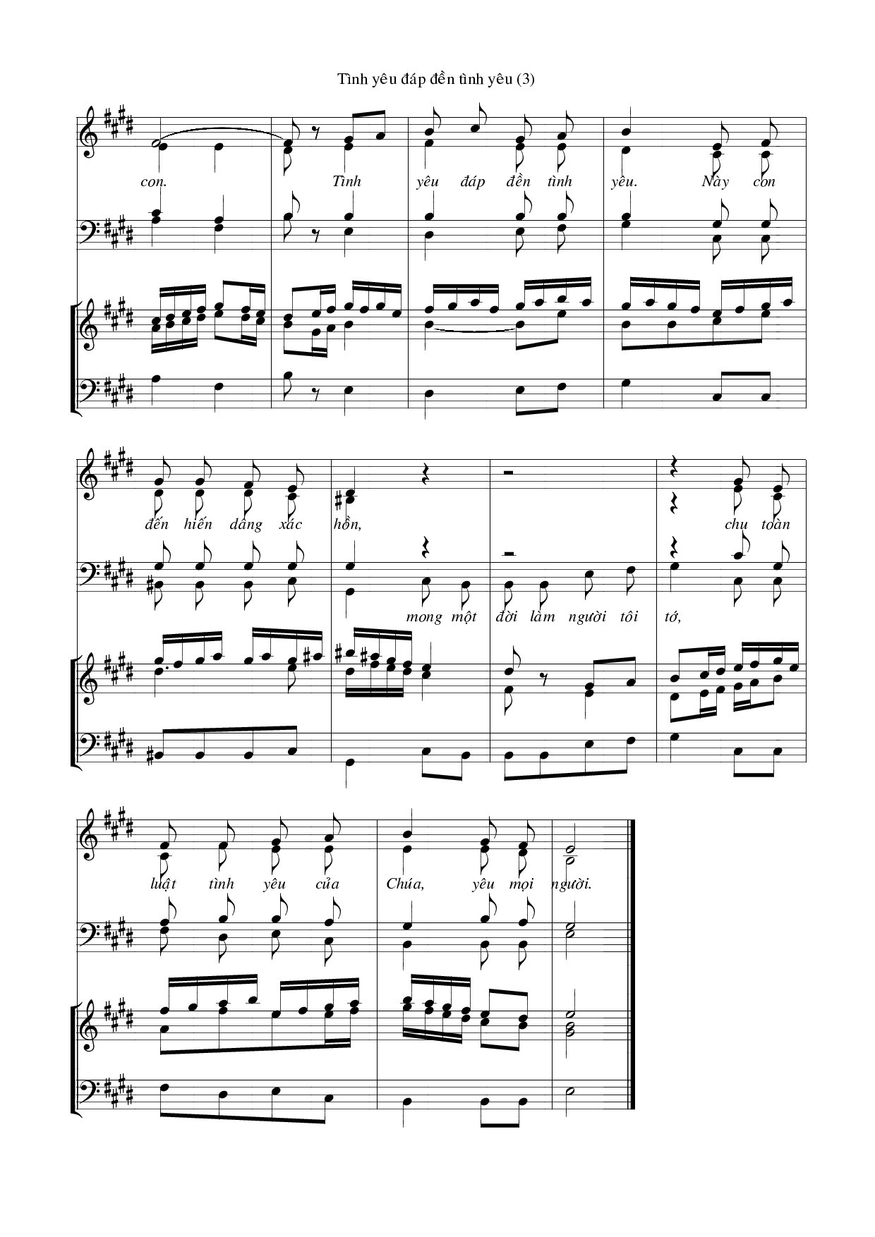 Page 3 of Sheet music PDF Tình yêu đáp đền tình yêu – Huy Hoàng - Huy Hoàng