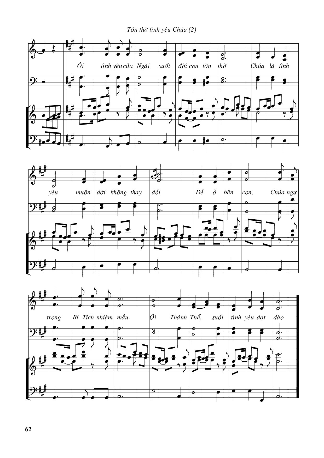 Page 2 of Sheet music PDF Tôn thờ tình yêu Chúa – Huy Hoàng - Huy Hoàng