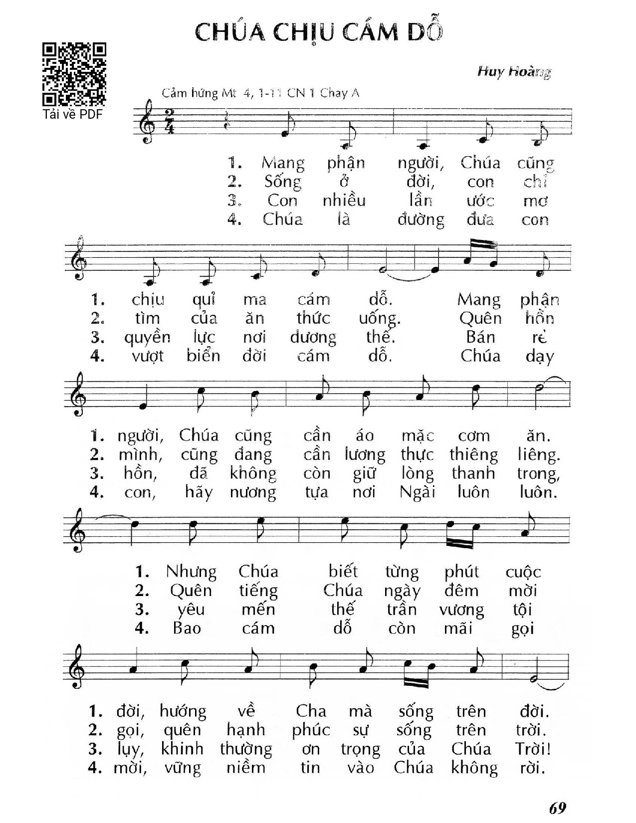 Sheet PDF of Chúa chịu cám dỗ 1