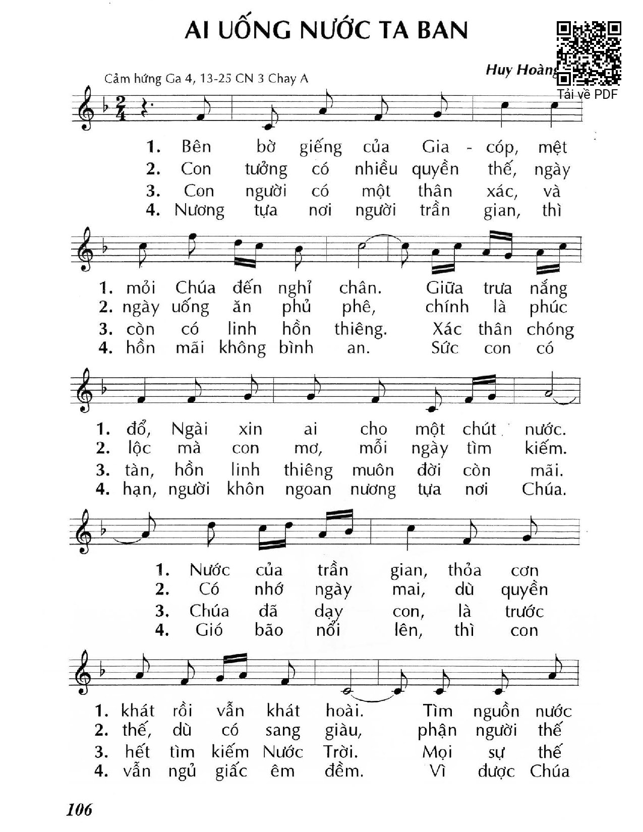 Sheet PDF of Ai uống nước Ta ban