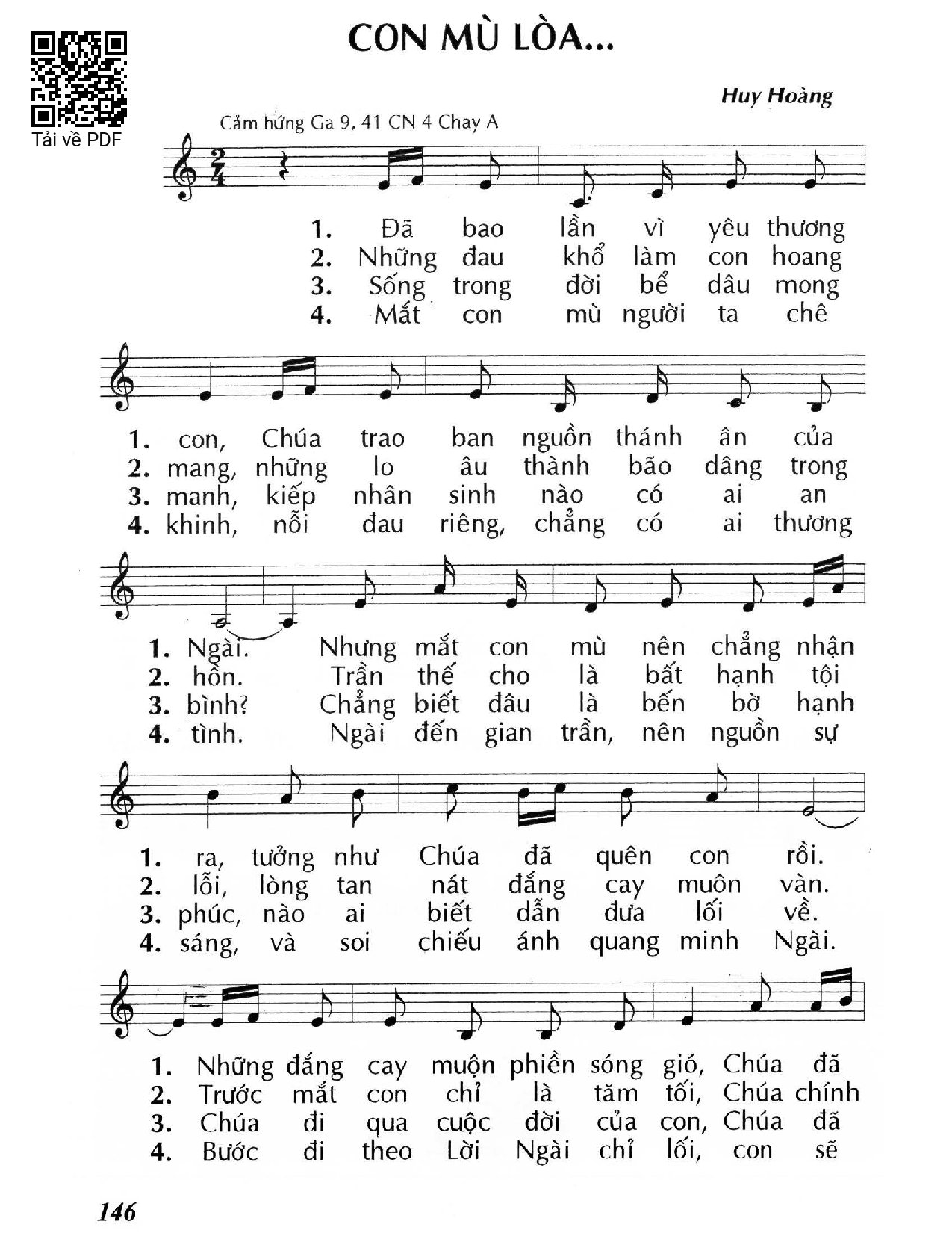 Sheet PDF of Con mù lòa… 