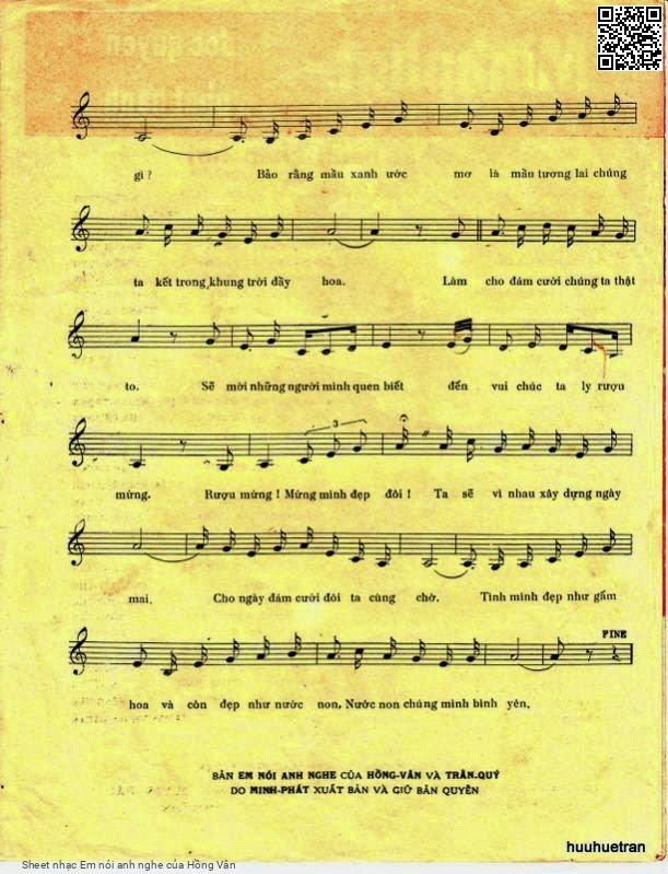 Page 3 of Sheet music PDF Em nói anh nghe - Hồng Vân
