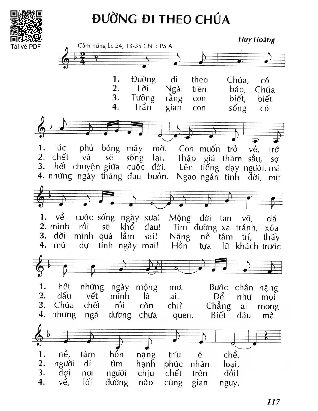Sheet PDF of Đường đi theo Chúa