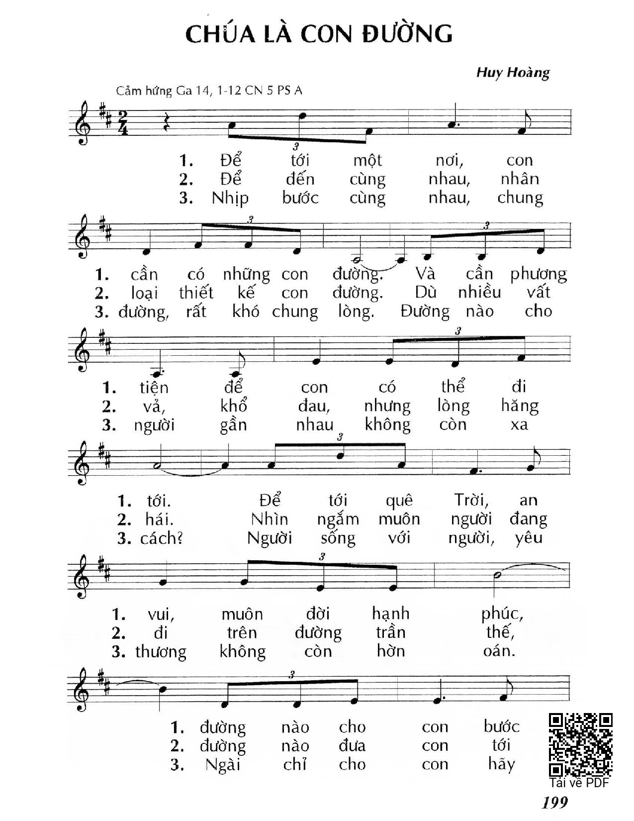 Sheet PDF of Chúa là con đường