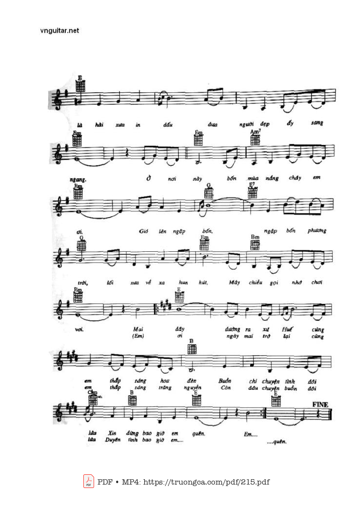 Page 2 of Sheet music PDF Bài ca của nàng - Tấn An