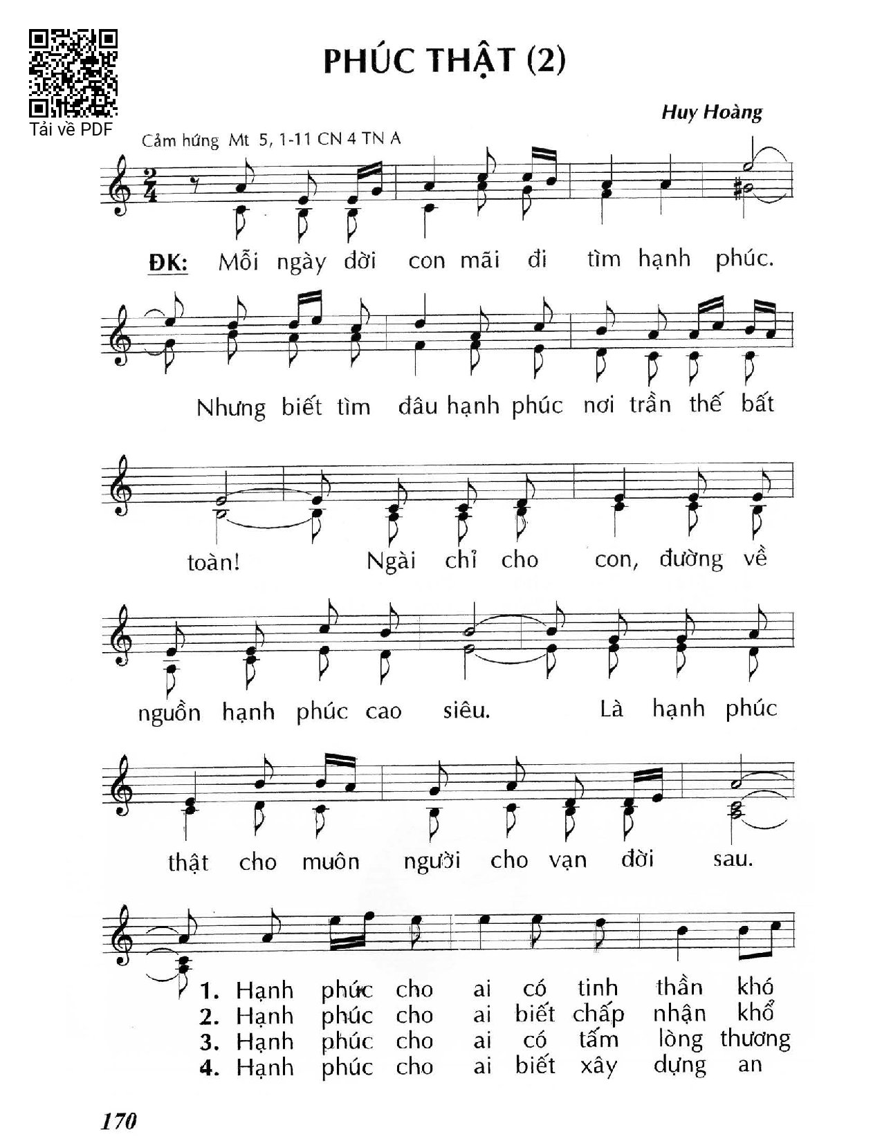 Sheet PDF of Phúc thật 2 - Huy Hoàng