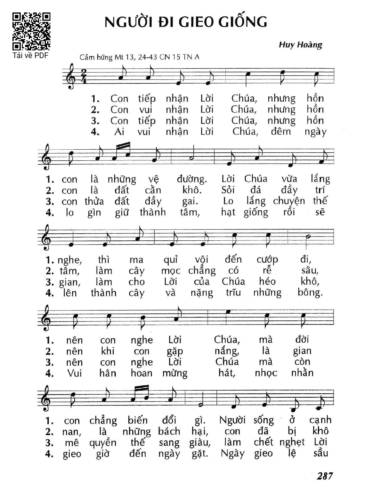 Sheet PDF of Người đi gieo giống