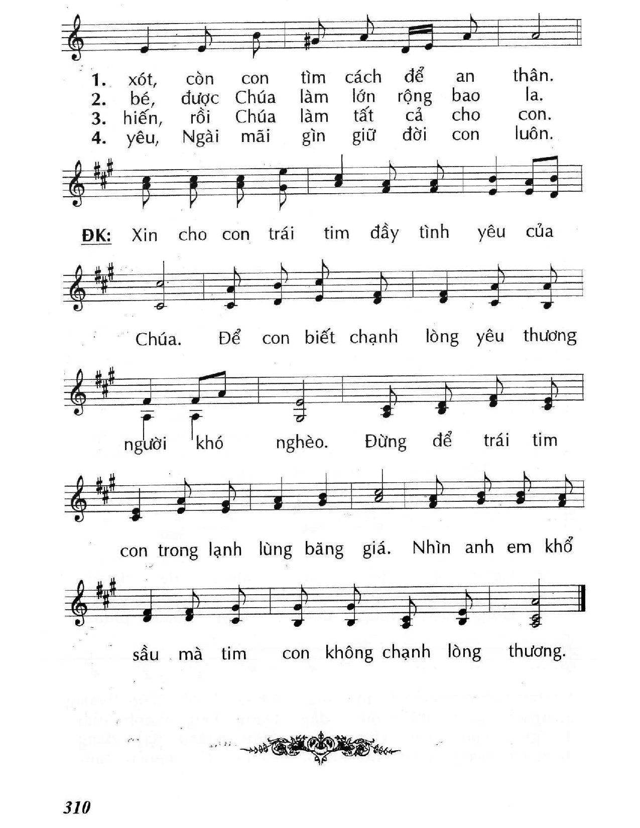 Page 2 of Sheet music PDF Xin cho con tình Chúa - Huy Hoàng