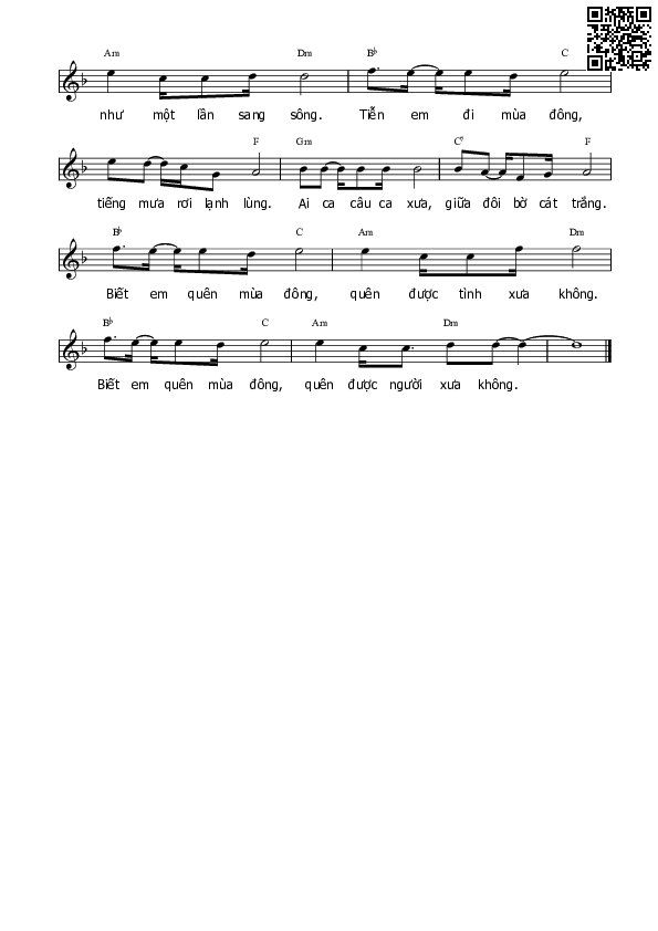 Page 2 of Sheet music PDF Em quên mùa đông - Nguyễn Nhất Huy