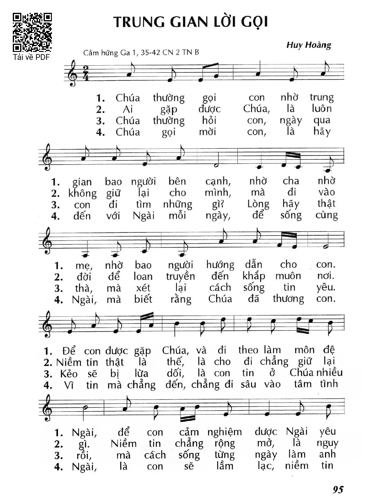 Sheet PDF of Trung gian lời gọi (Ga. 1)