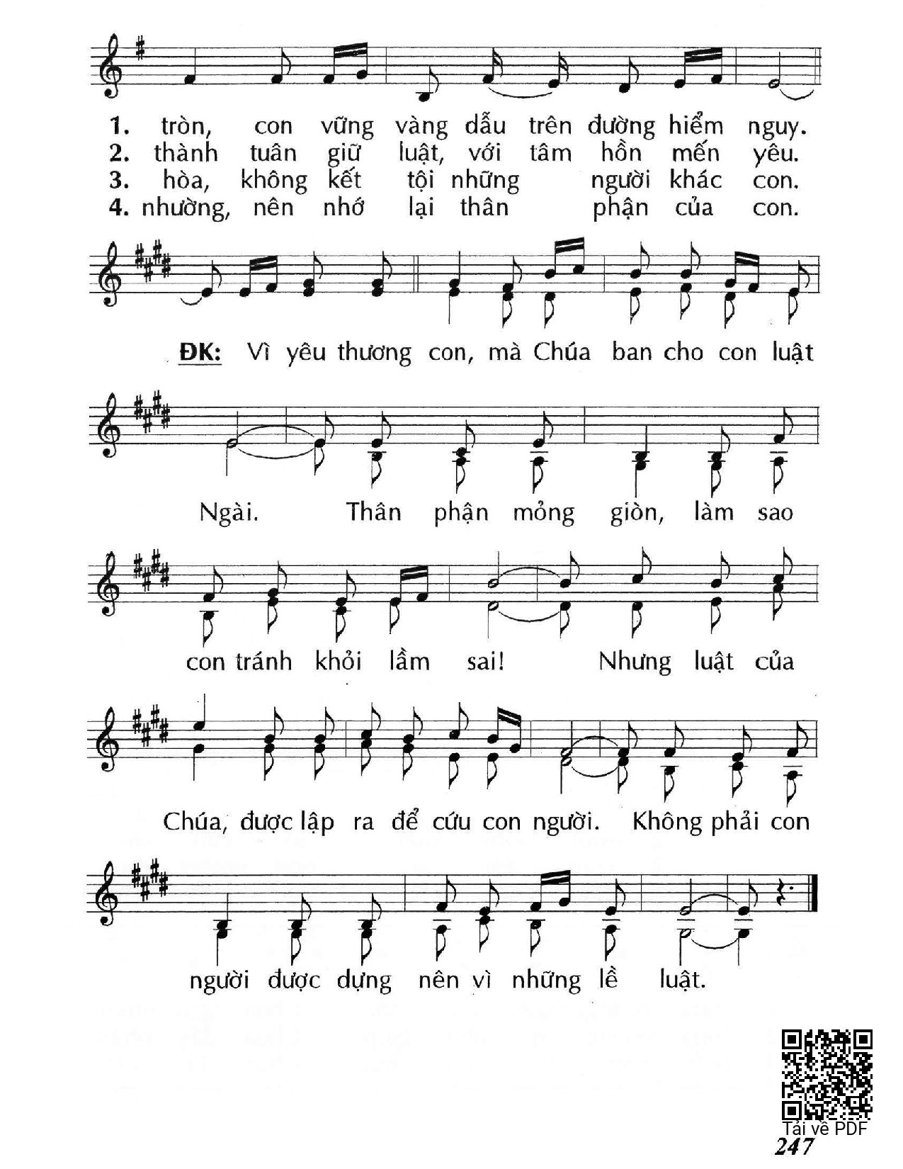 Page 2 of Sheet music PDF Luật Chúa là tình thương  - Huy Hoàng