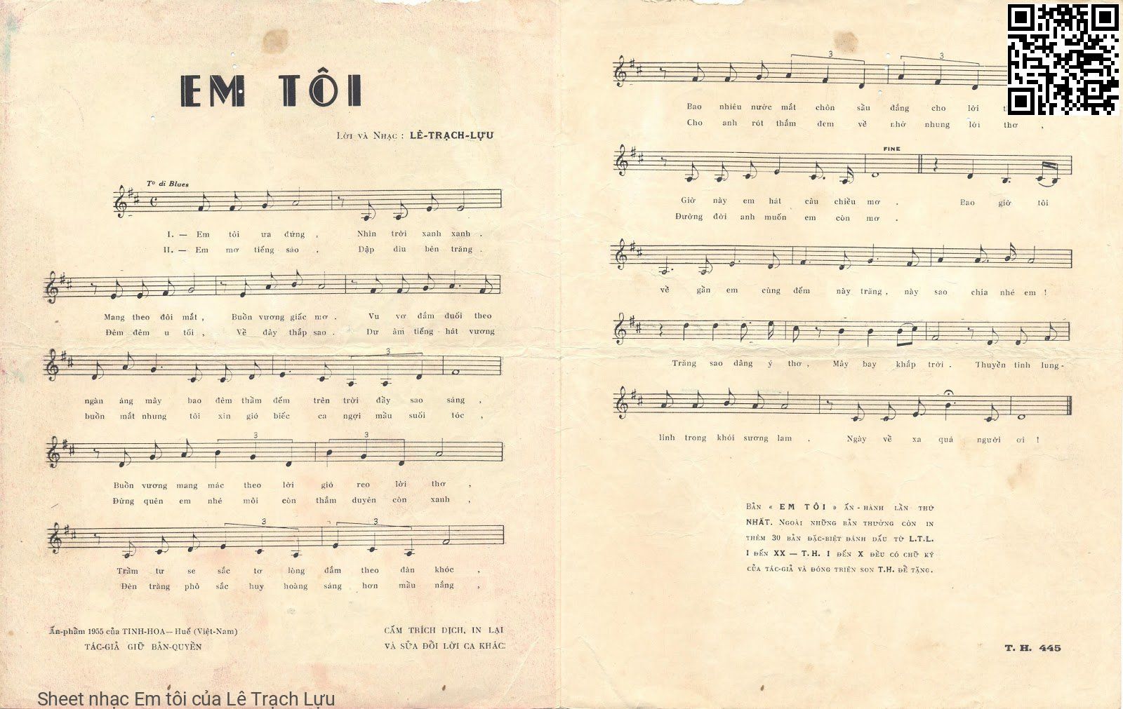 Page 2 of Sheet music PDF Em tôi - Lê Trạch Lựu