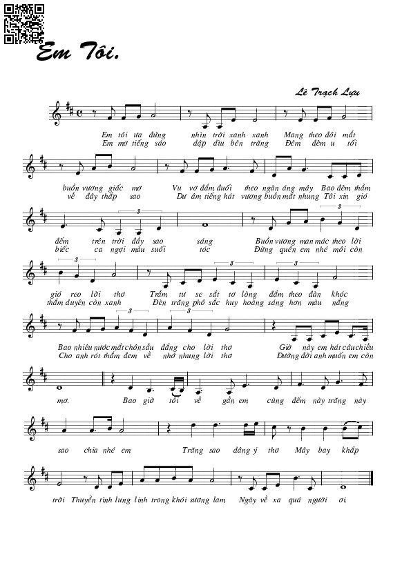 Page 5 of Sheet music PDF Em tôi - Lê Trạch Lựu