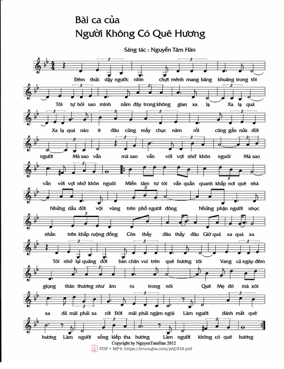 Bài ca của người không có quê hương