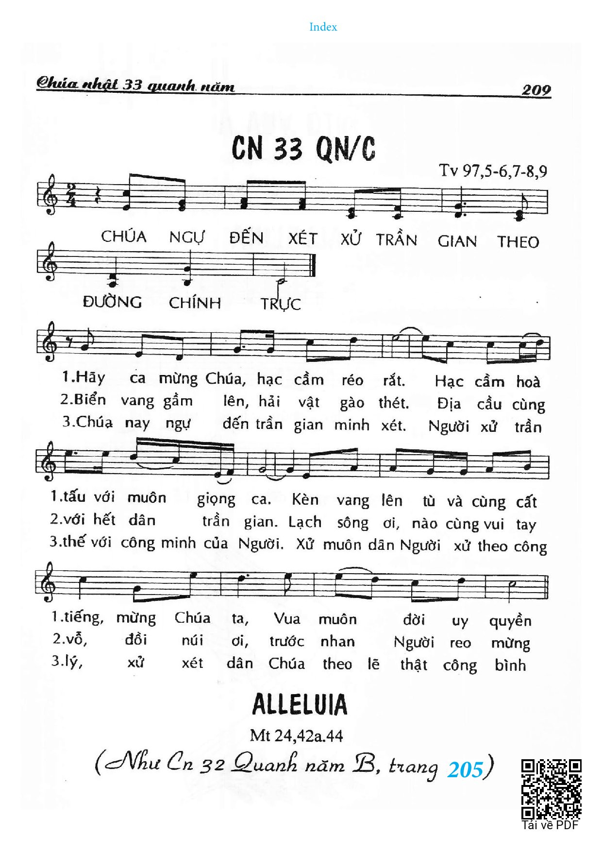 Sheet PDF of Chúa Nhật 33C Thường Niên 