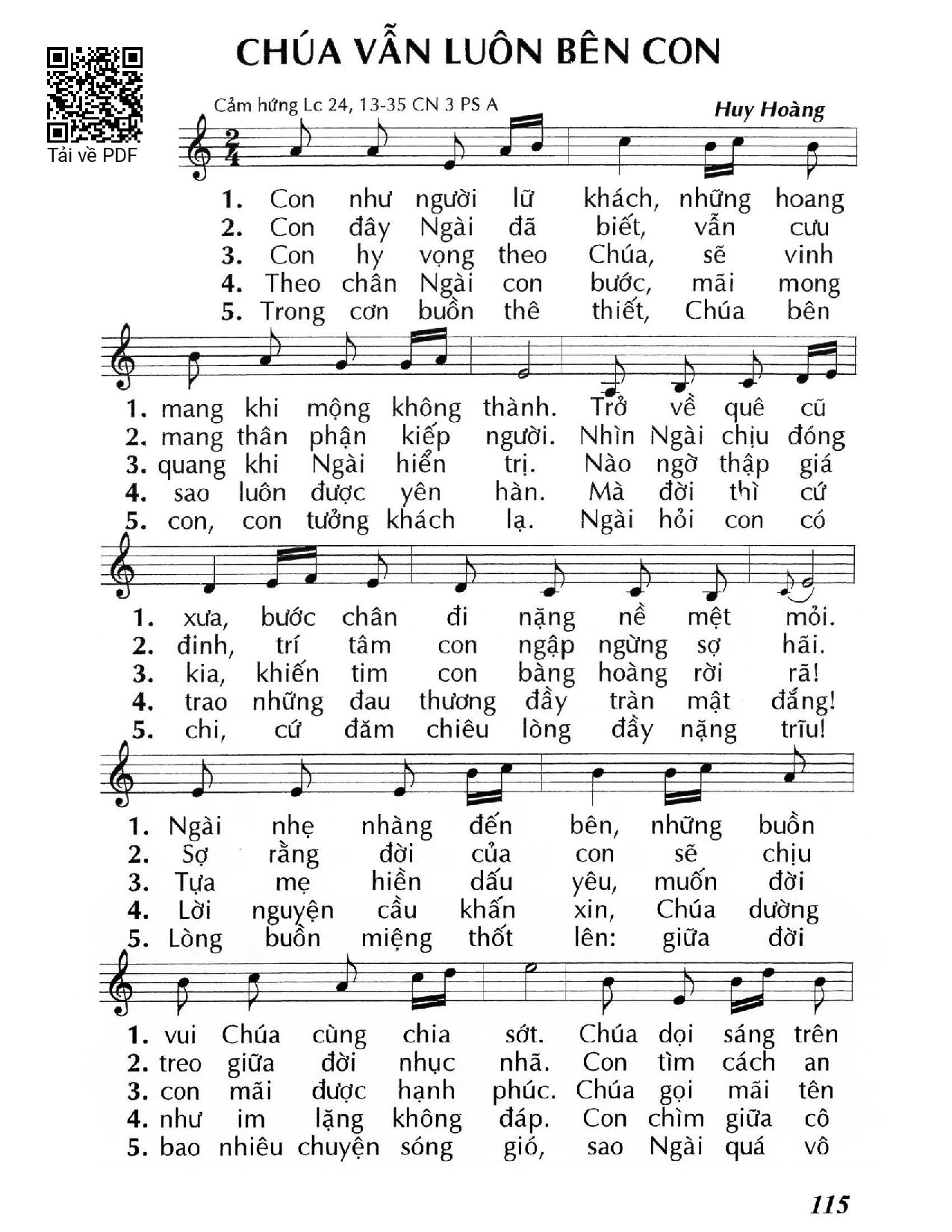 Sheet PDF of Chúa vẫn luôn bên con (Lc. 24)