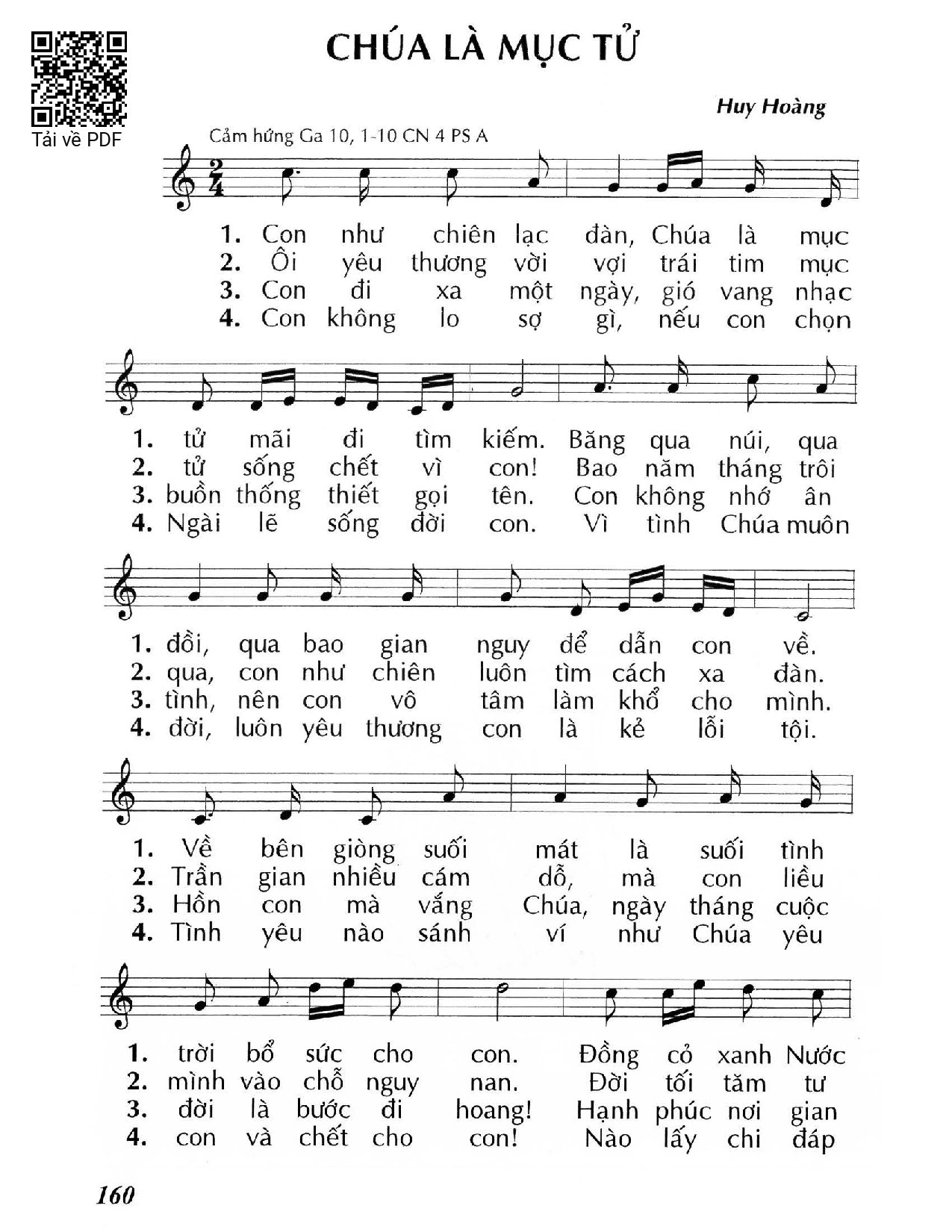 Page 1 of Sheet music PDF Chúa là Mục tử (Ga. 10) - Huy Hoàng