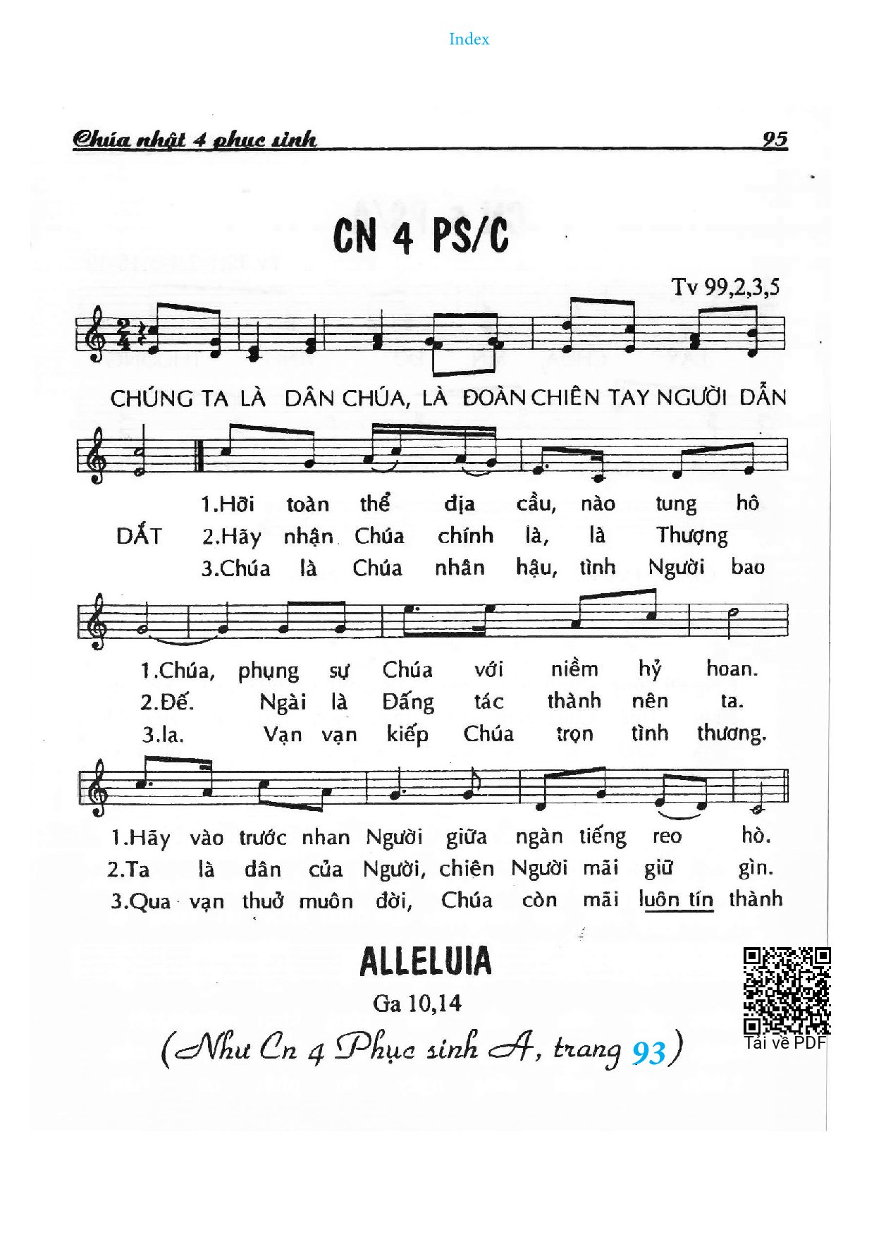 Page 1 of Sheet music PDF Chúa Nhật 11A Thường Niên (Thánh Vịnh 99) - Huy Hoàng