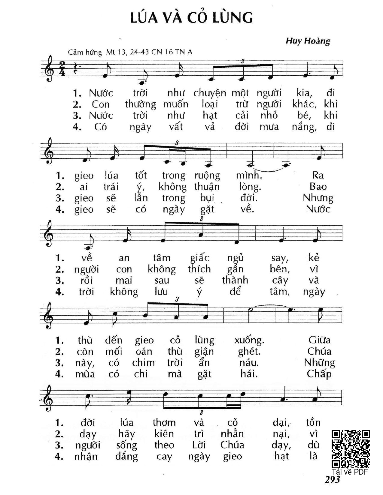 Sheet PDF of Lúa và cỏ lùng (Mt. 13)