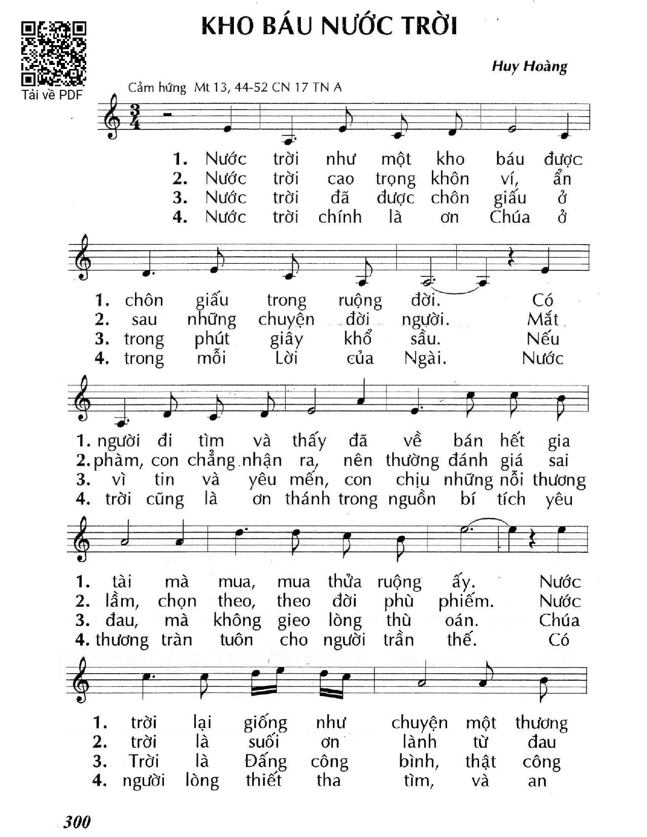 Sheet PDF of Kho báu Nước Trời (Mt. 13)